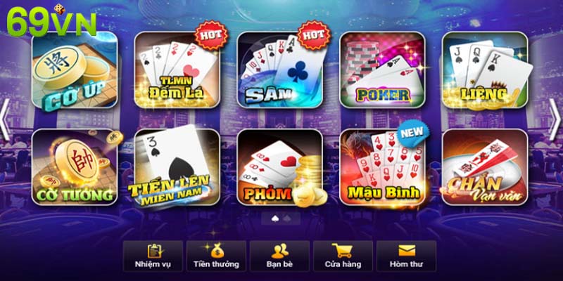 69Vn đang cung cấp nhiều sảnh game bài đẳng cấp hàng đầu